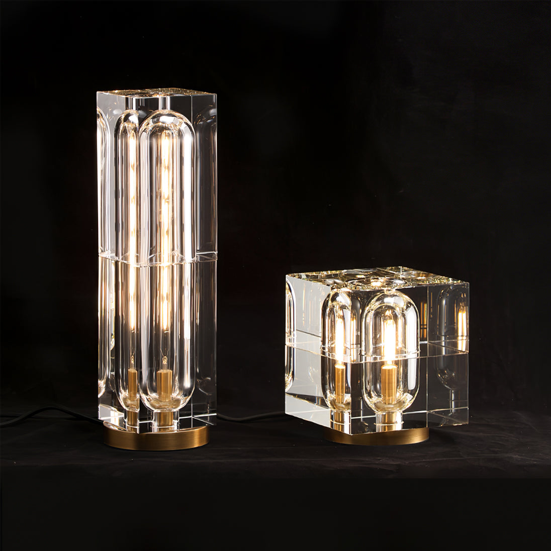 Veloria Modern Elegant Desk Lamp — Brass and Gold Finish, Crystal Accents