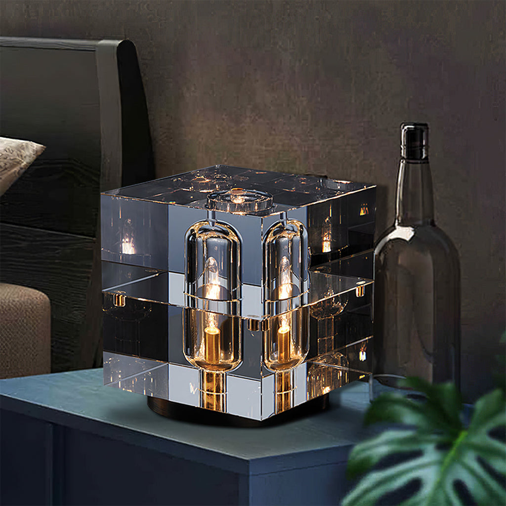 Veloria Modern Elegant Desk Lamp — Brass and Gold Finish, Crystal Accents