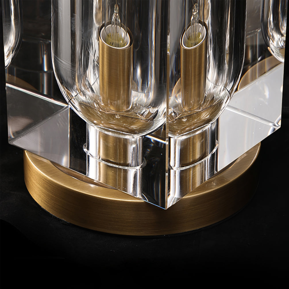 Veloria Modern Elegant Desk Lamp — Brass and Gold Finish, Crystal Accents