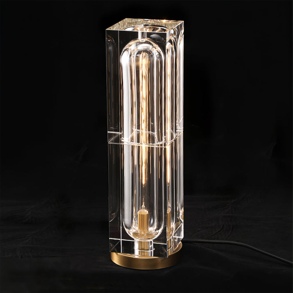 Veloria Modern Elegant Desk Lamp — Brass and Gold Finish, Crystal Accents