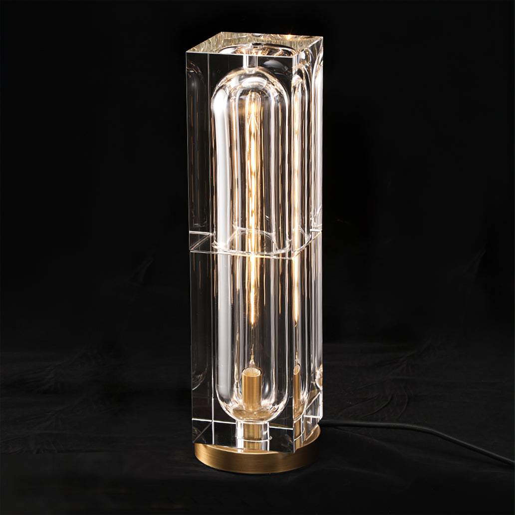 Veloria Modern Elegant Desk Lamp — Brass and Gold Finish, Crystal Accents