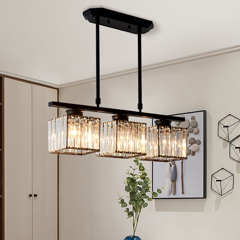 Linear Nordic Chandelier — Multi-Light Glass Pendant Array