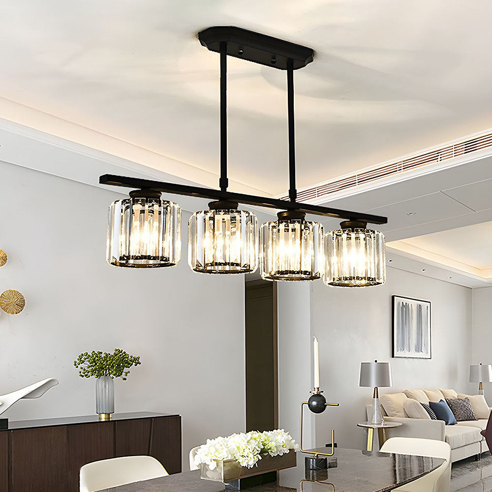 Linear Nordic Chandelier — Multi-Light Glass Pendant Array
