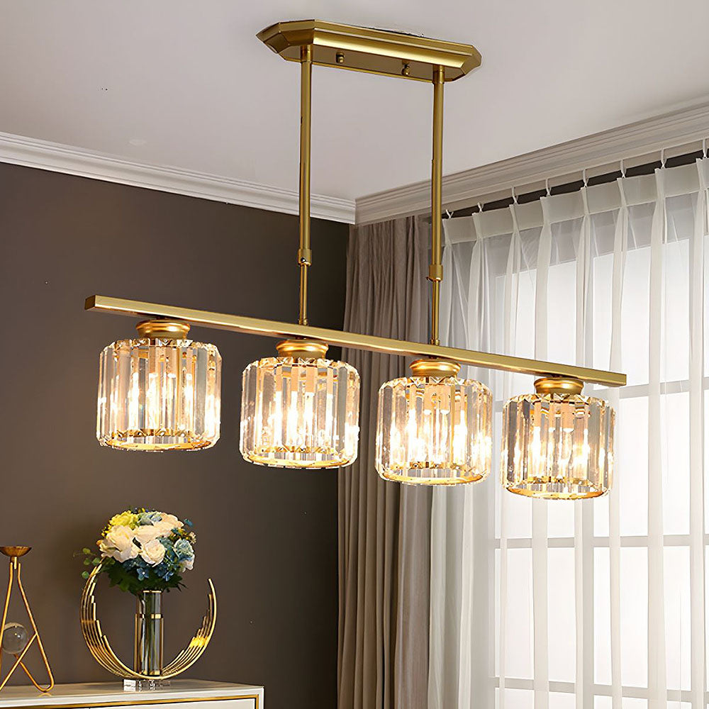 Linear Nordic Chandelier — Multi-Light Glass Pendant Array