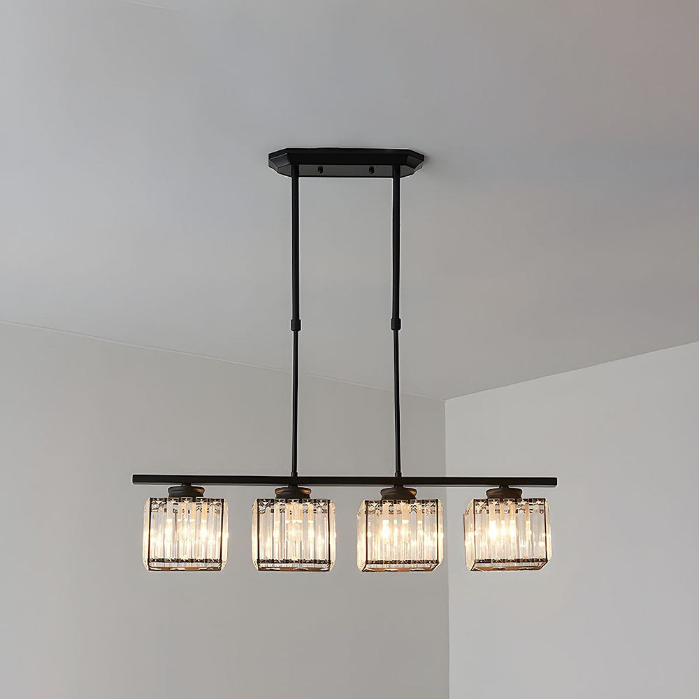 Linear Nordic Chandelier — Multi-Light Glass Pendant Array