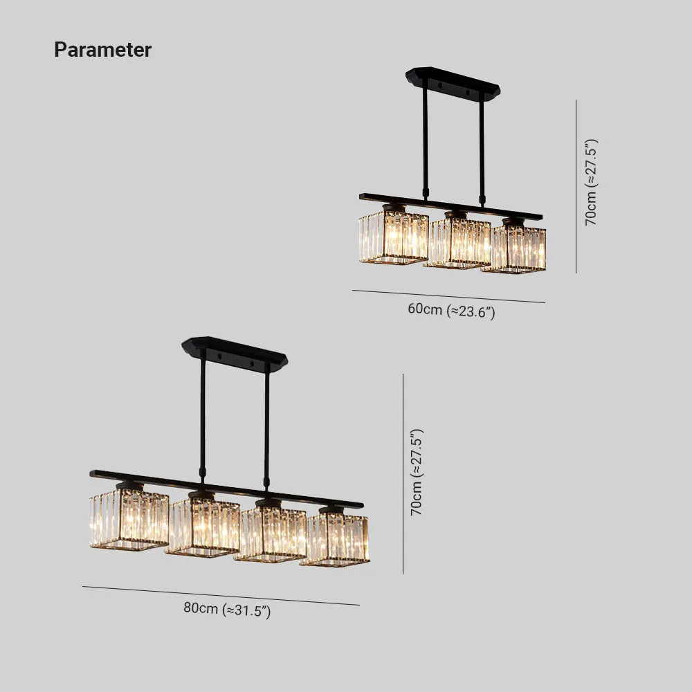 Linear Nordic Chandelier — Multi-Light Glass Pendant Array