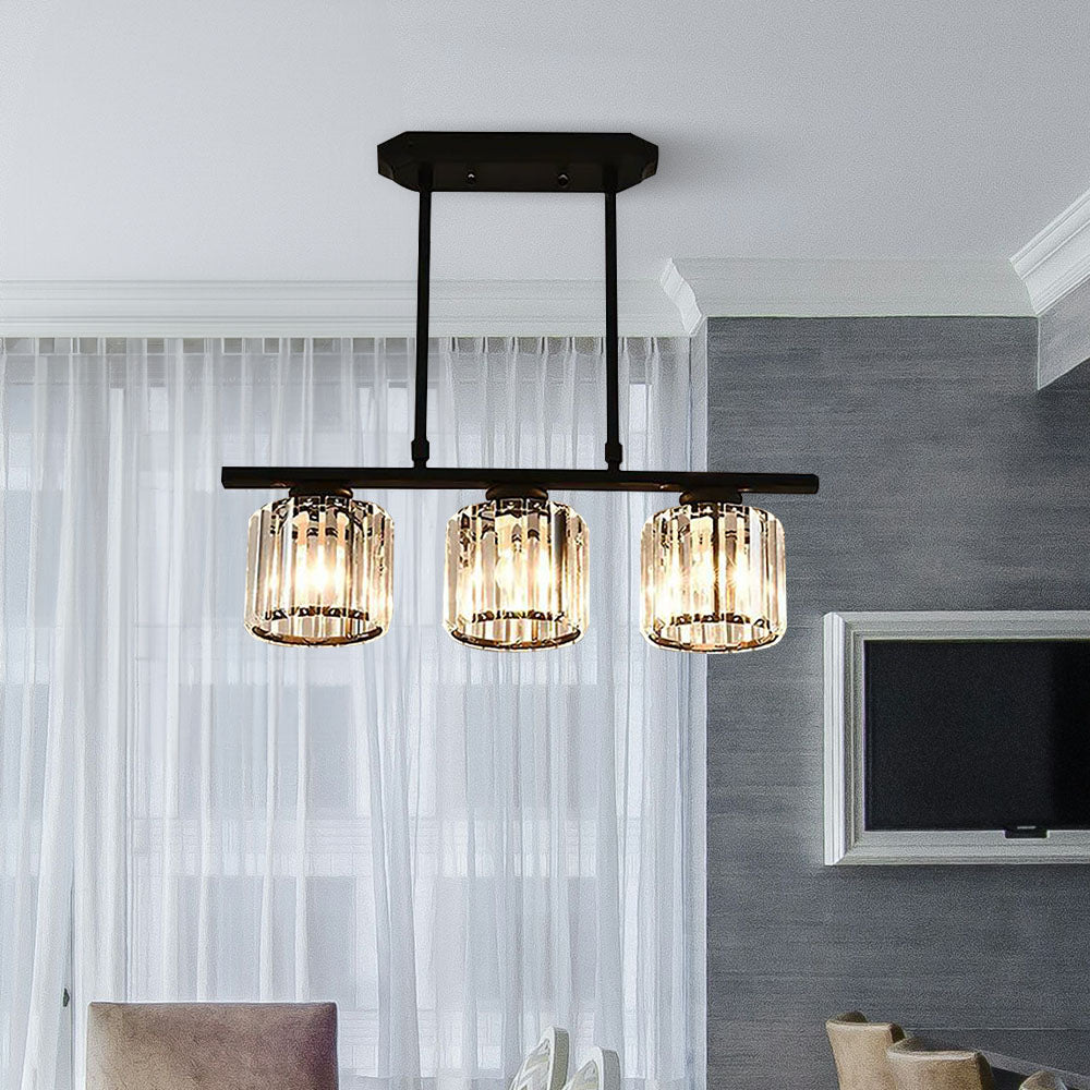 Linear Nordic Chandelier — Multi-Light Glass Pendant Array