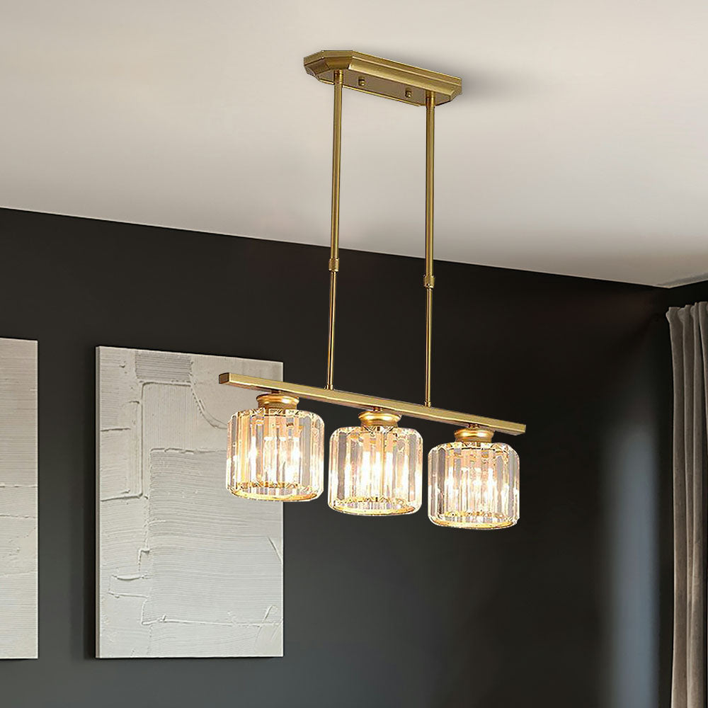 Linear Nordic Chandelier — Multi-Light Glass Pendant Array