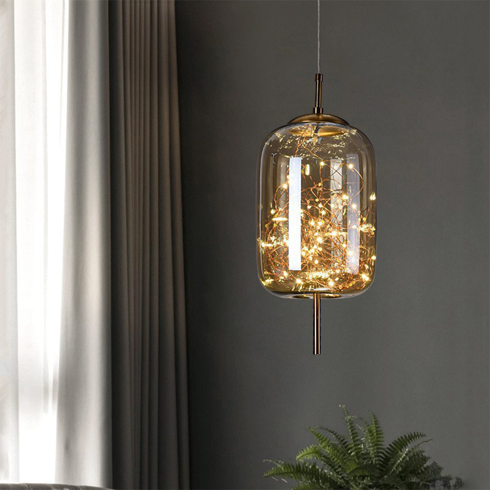 Nordic Luxury Design Glass LED Pendant Light — Sleek Ceiling Fixture
