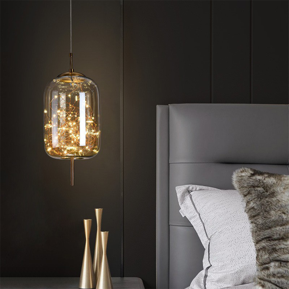 Nordic Luxury Design Glass LED Pendant Light — Sleek Ceiling Fixture