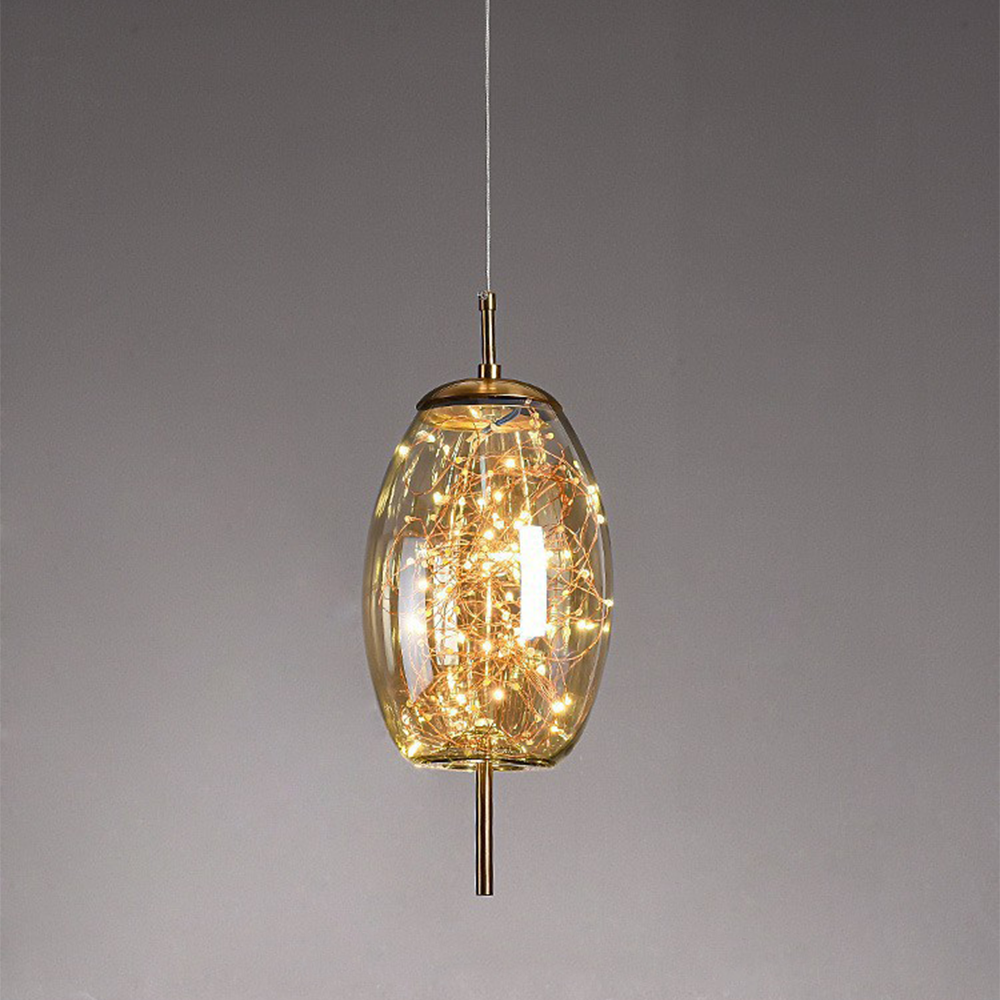 Nordic Luxury Design Glass LED Pendant Light — Sleek Ceiling Fixture