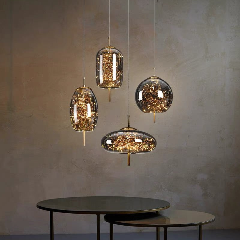 Nordic Luxury Design Glass LED Pendant Light — Sleek Ceiling Fixture