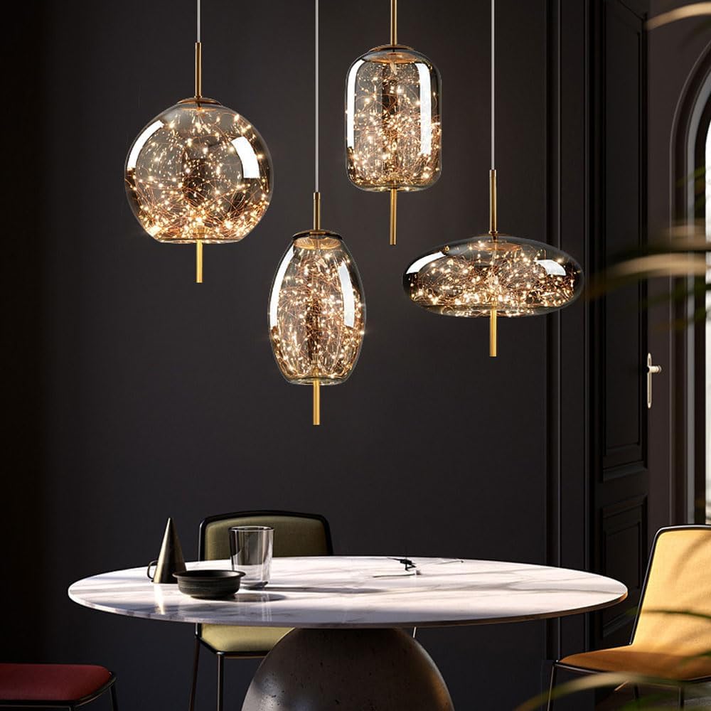 Nordic Luxury Design Glass LED Pendant Light — Sleek Ceiling Fixture