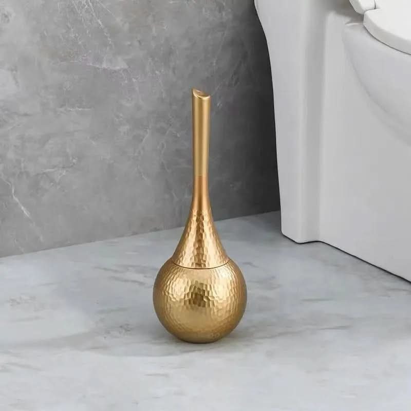 Nova Bristle Gold Finish Toilet Brush — Sculptural Ergonomic Design