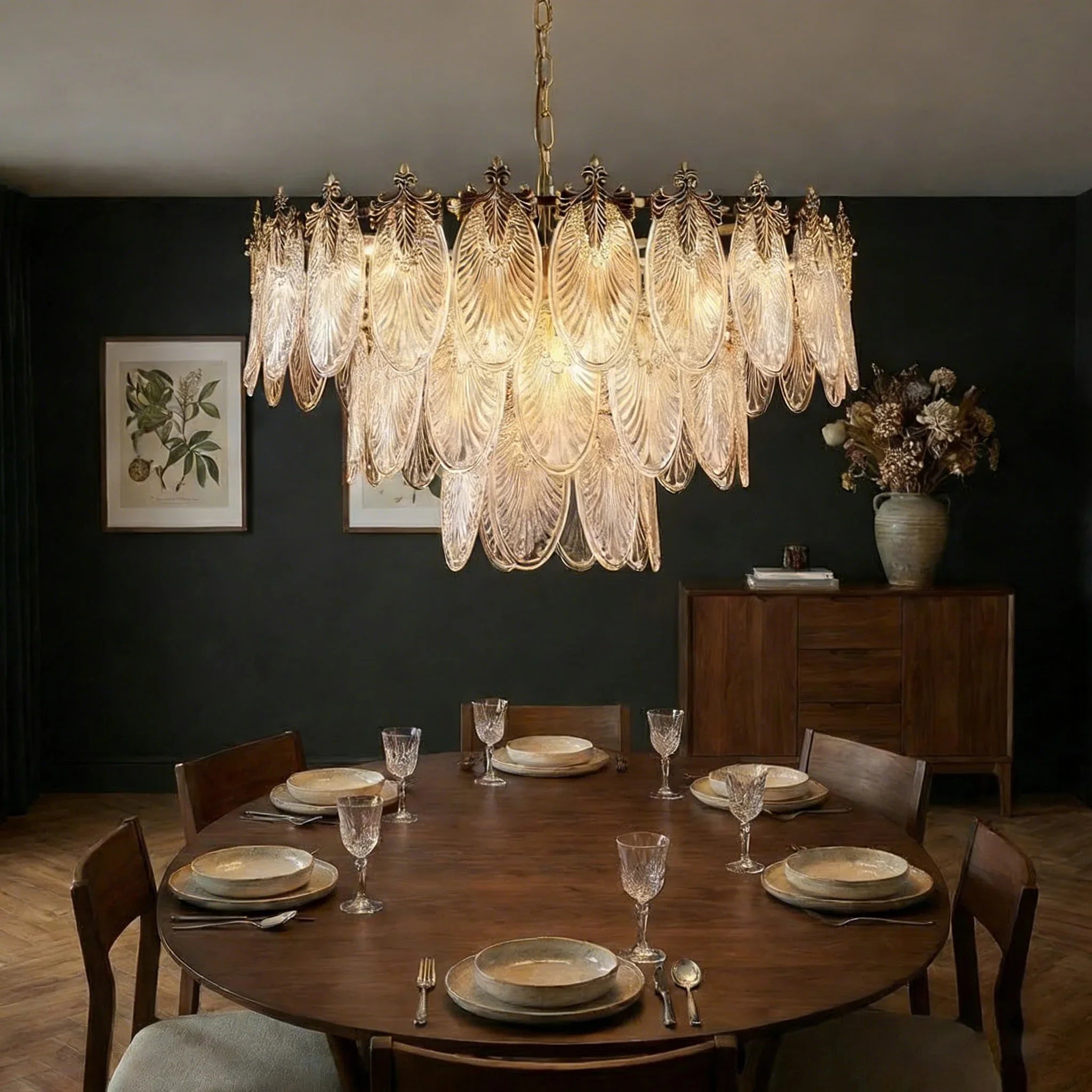 Golden Foliage Crystal Chandelier | wildoxy