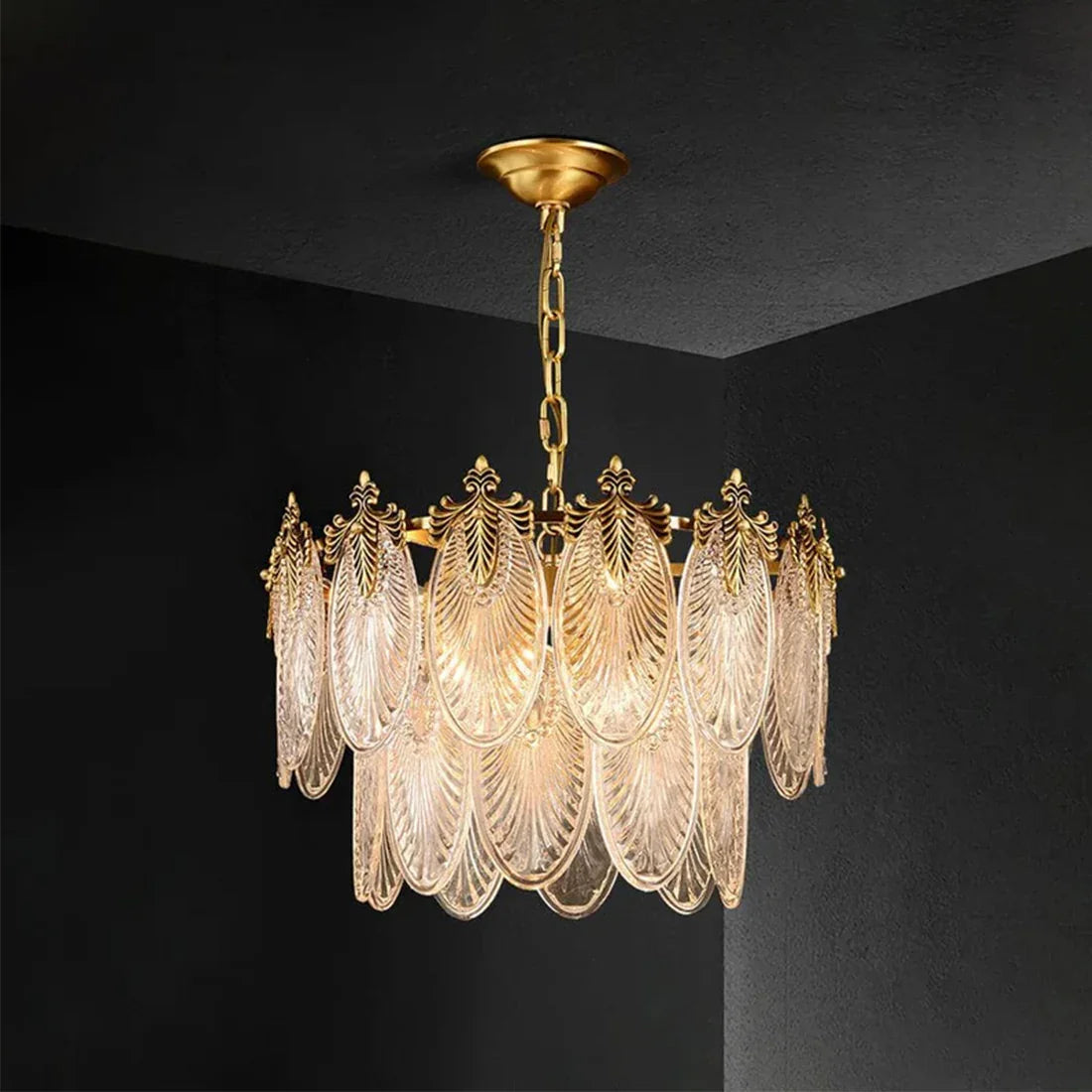 Golden Foliage Crystal Chandelier | wildoxy