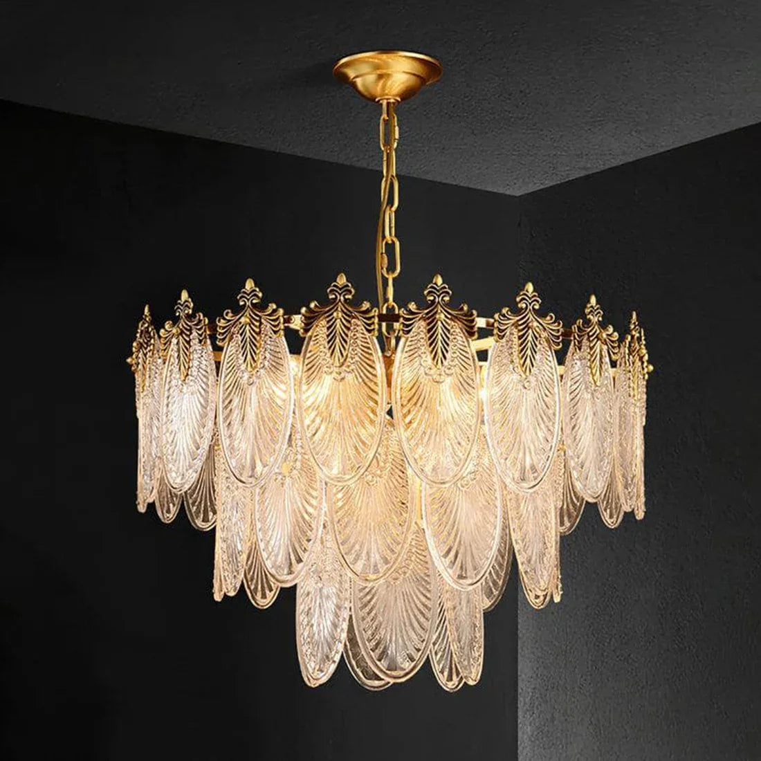 Golden Foliage Crystal Chandelier | wildoxy