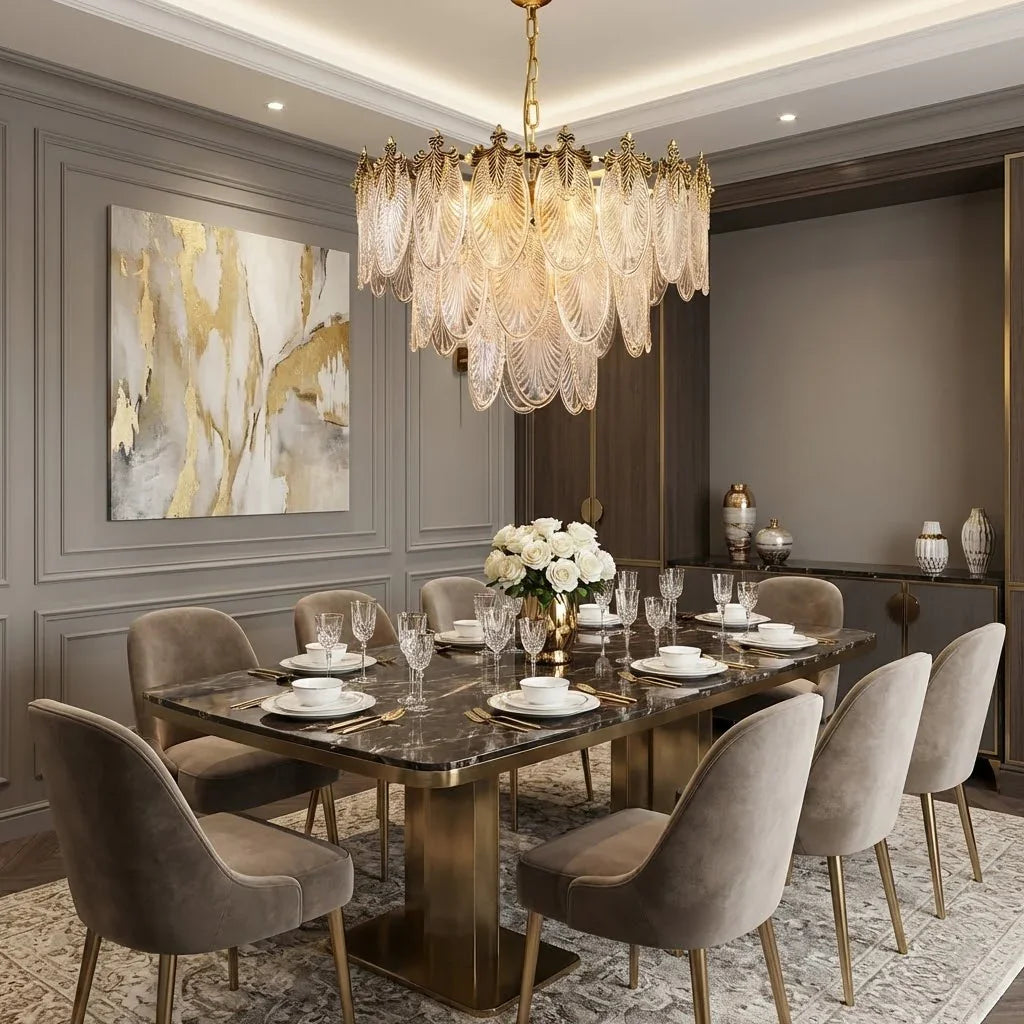 Golden Foliage Crystal Chandelier | wildoxy