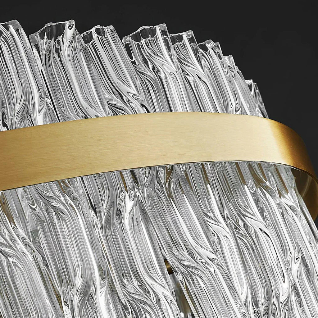 Golden Linear Glass Rod Chandelier | wildoxy