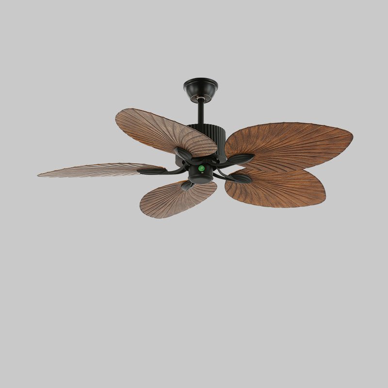 Tropischer Holz-Deckenventilator mit Licht, Fernbedienung und 6 Geschwindigkeitsstufen