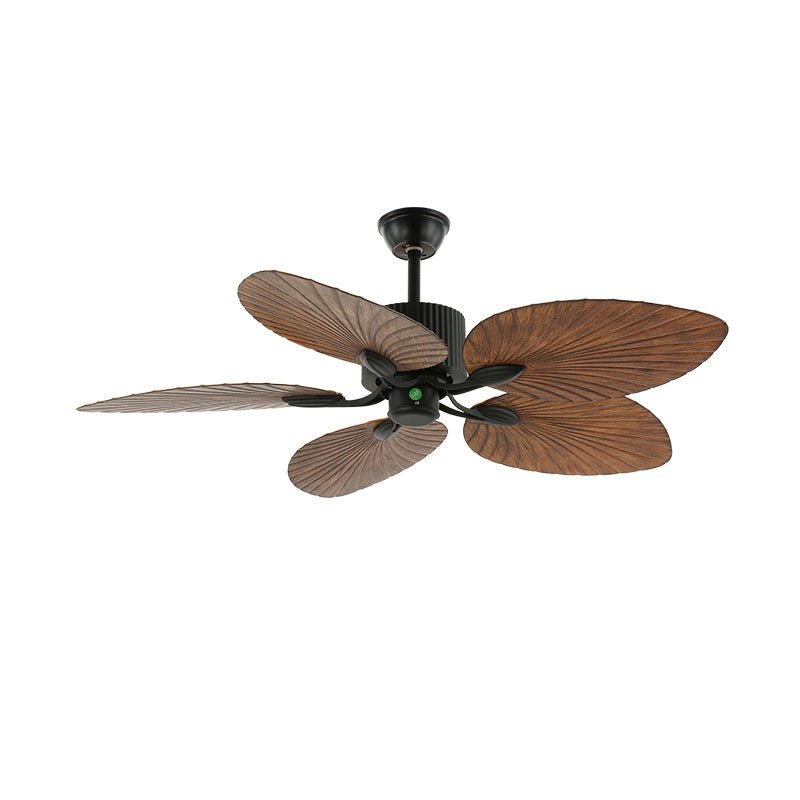 Tropischer Holz-Deckenventilator mit Licht, Fernbedienung und 6 Geschwindigkeitsstufen