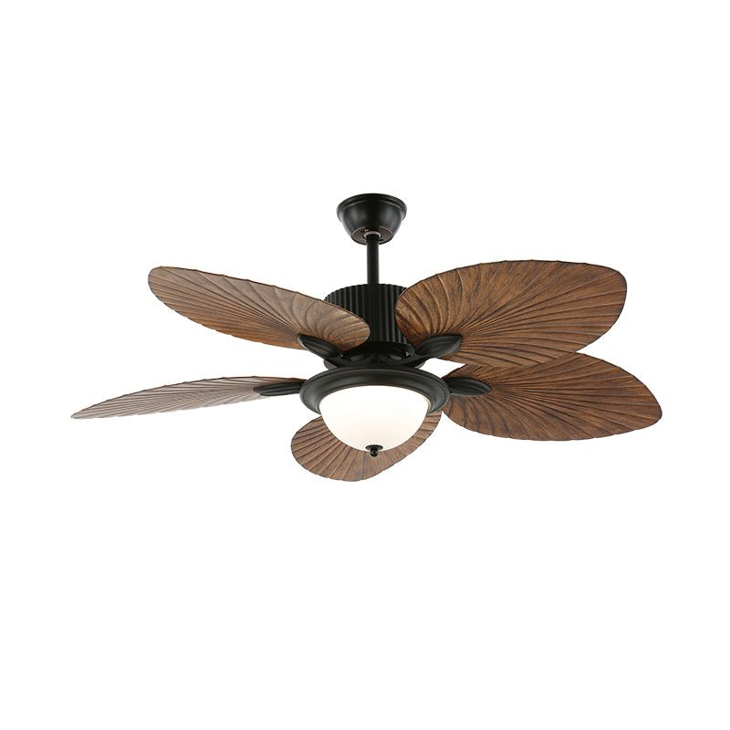 Tropischer Holz-Deckenventilator mit Licht, Fernbedienung und 6 Geschwindigkeitsstufen