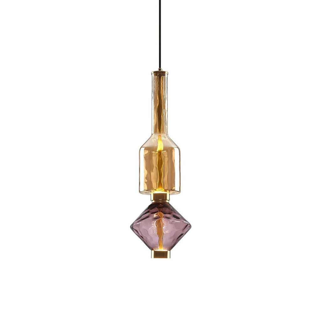 Pendelleuchte mit farbigem Glaskugel-Schirm — modernes Design