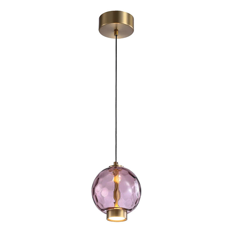 Pendelleuchte mit farbigem Glaskugel-Schirm — modernes Design