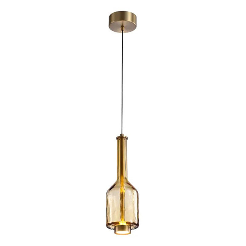 Pendelleuchte mit farbigem Glaskugel-Schirm — modernes Design