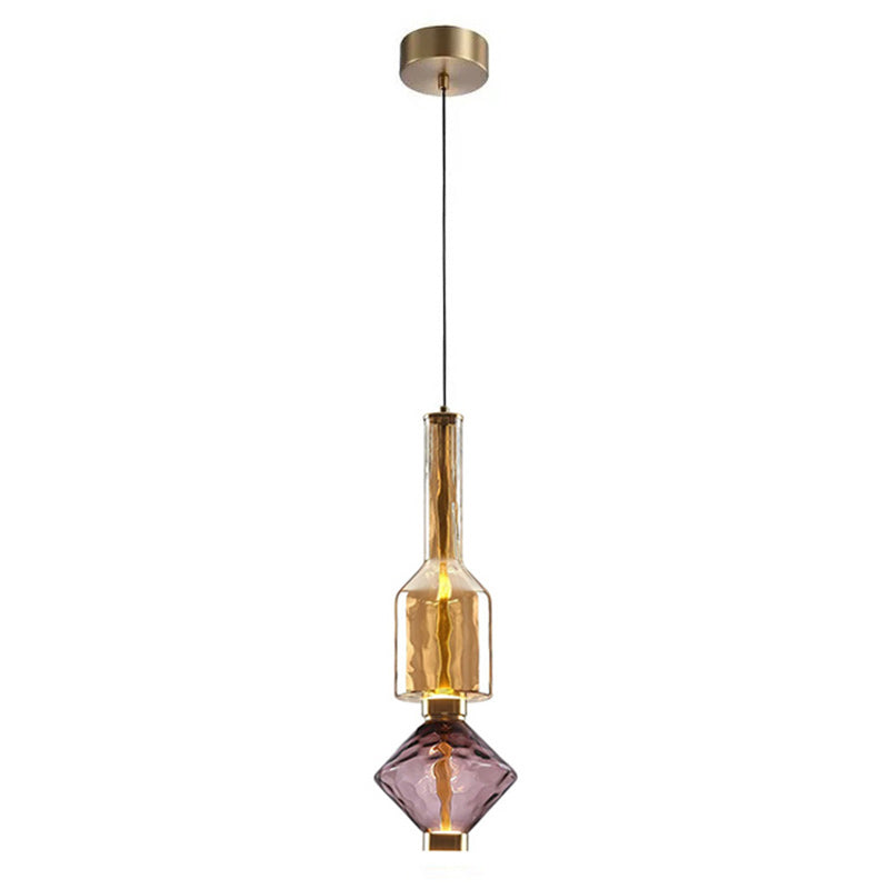 Pendelleuchte mit farbigem Glaskugel-Schirm — modernes Design