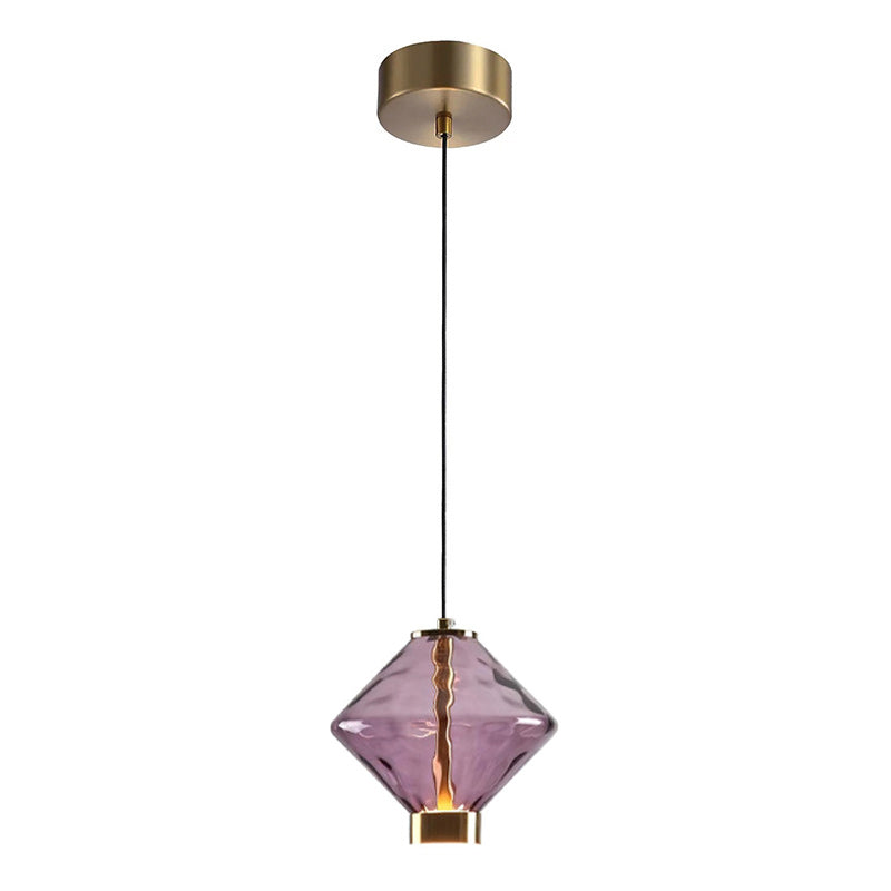 Pendelleuchte mit farbigem Glaskugel-Schirm — modernes Design
