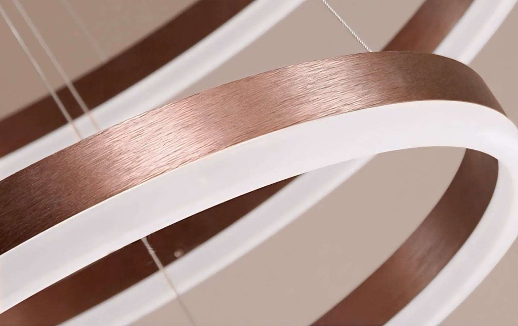Lámpara colgante LED de aros — Diseño regulable de múltiples círculos