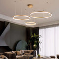 Lámpara colgante LED de aros — Diseño regulable de múltiples círculos