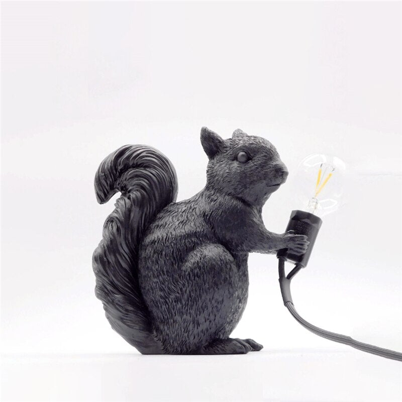 SylvanGlow Squirrel Table Lamp — Nordic-Inspired Design, Warm LED Glow