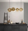Luxe Round Gold Glass Chandelier — Integrated LED Lighting