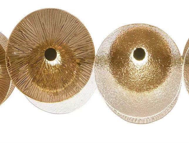 Luxe Round Gold Glass Chandelier — Integrated LED Lighting