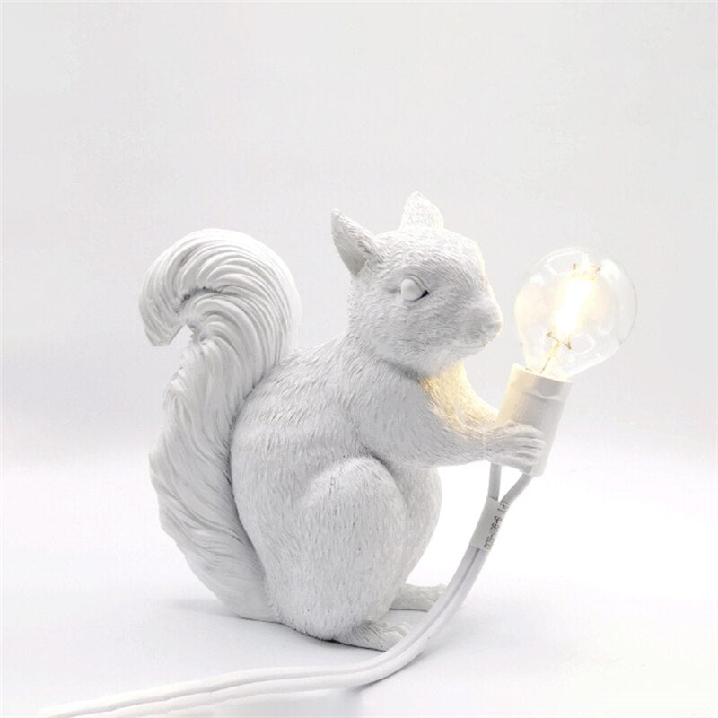 SylvanGlow Squirrel Table Lamp — Nordic-Inspired Design, Warm LED Glow