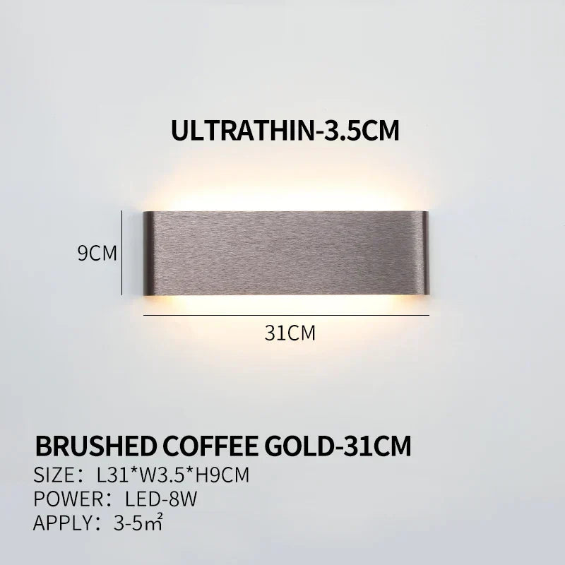 APHRODITE Ultra-Thin Aluminum LED Wall Lamp, Acrylic Shade
