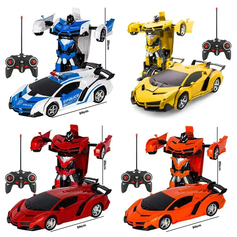 Fjärrstyrd förvandlingsbar bil - 2-i-1-robotleksak, fjärrkontroll