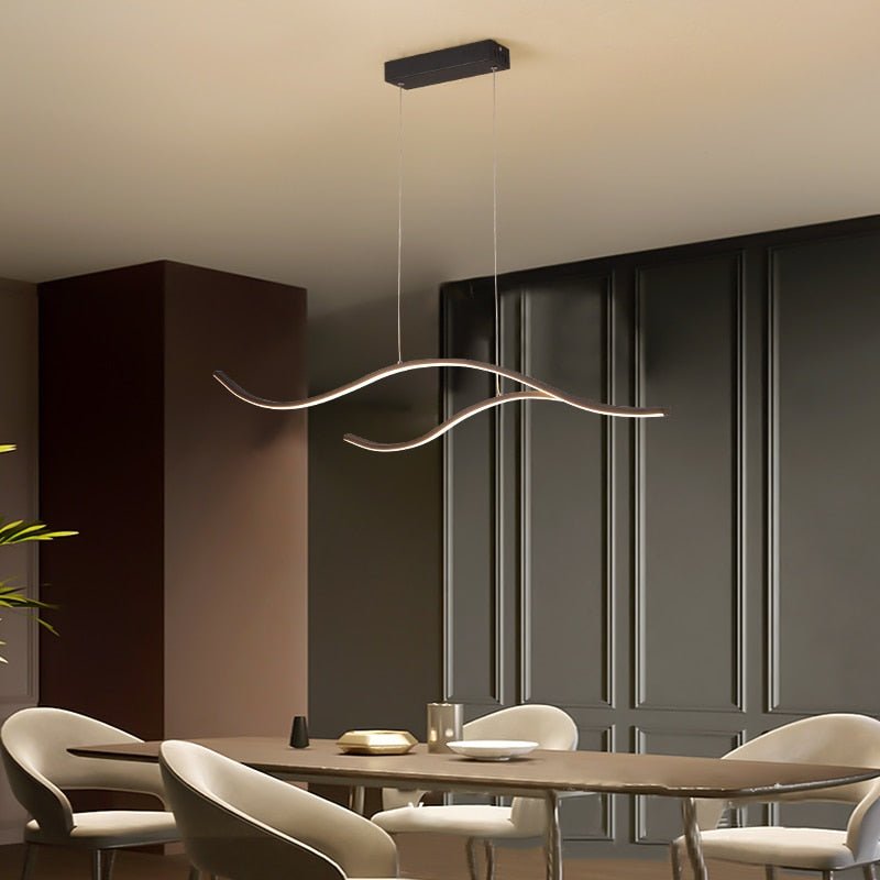 Contemporary LED Abstract Chandelier — Wave-Inspired Sculptural Ceiling Light