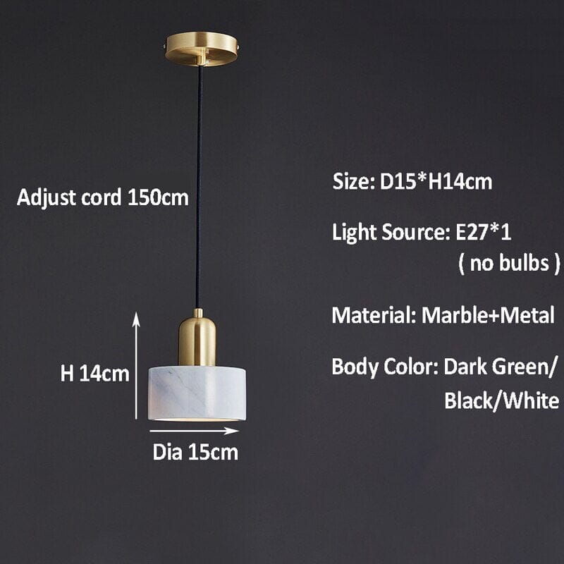 NovaMarble Collection Caelara Pendant Lamp — Natural Marble Texture
