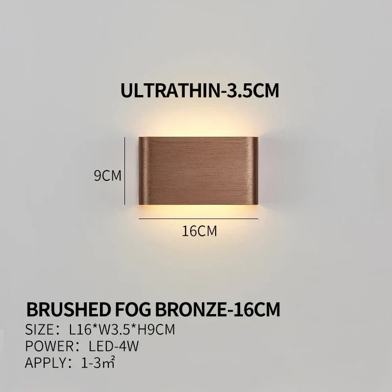 APHRODITE Ultra-Thin Aluminum LED Wall Lamp, Acrylic Shade
