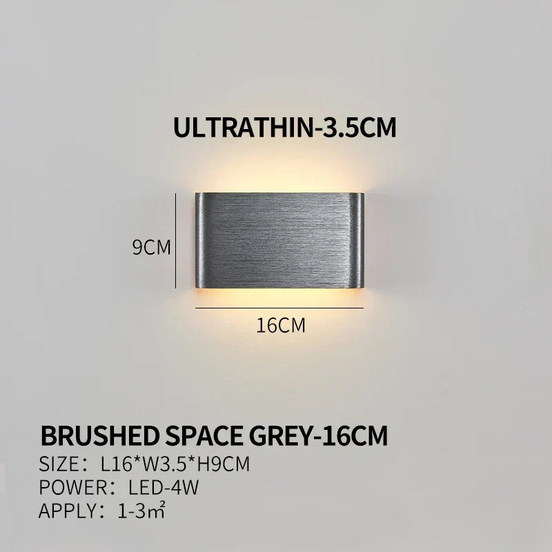 APHRODITE Ultra-Thin Aluminum LED Wall Lamp, Acrylic Shade
