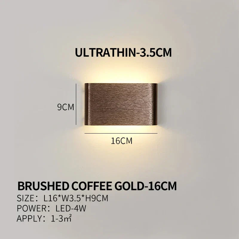 APHRODITE Ultra-Thin Aluminum LED Wall Lamp, Acrylic Shade