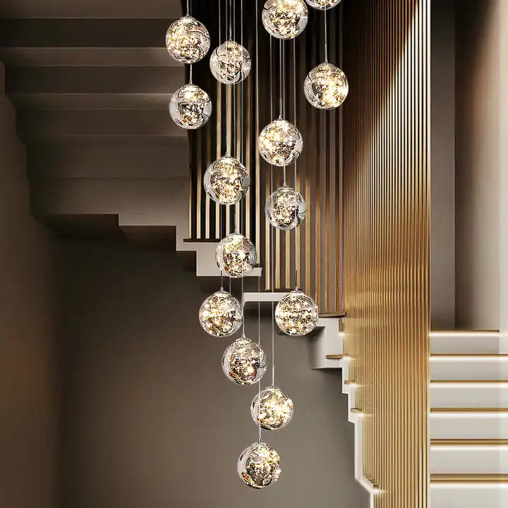 AstraLume Ceiling Chandelier — Bubble Glass LED Pendant