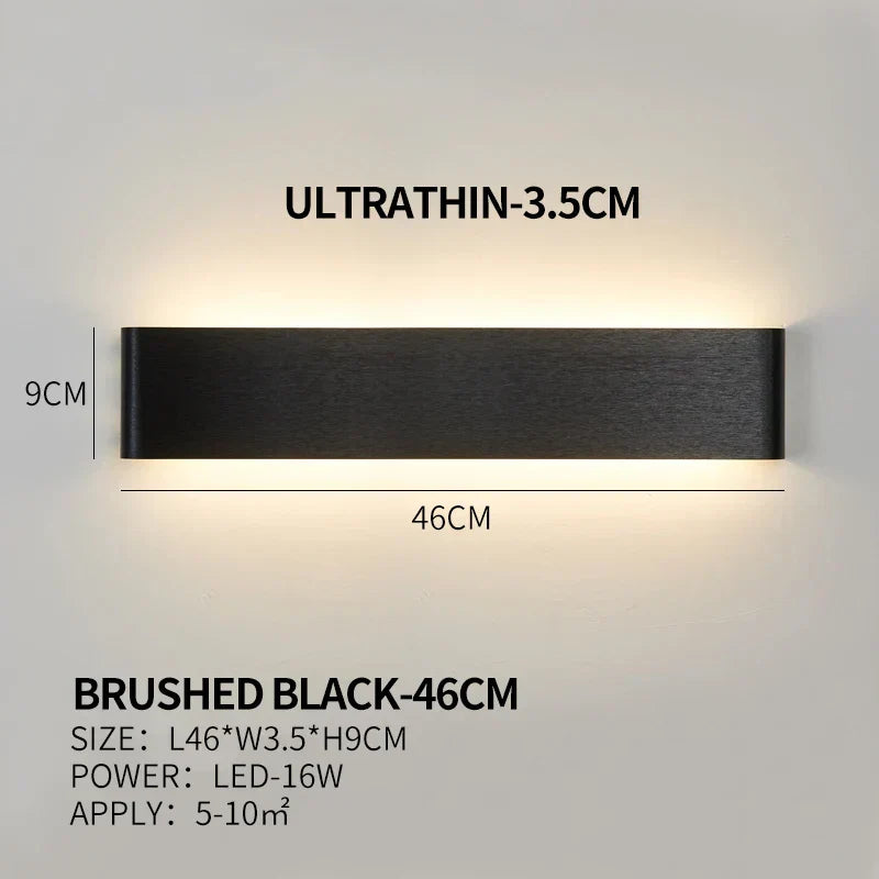 APHRODITE Ultra-Thin Aluminum LED Wall Lamp, Acrylic Shade