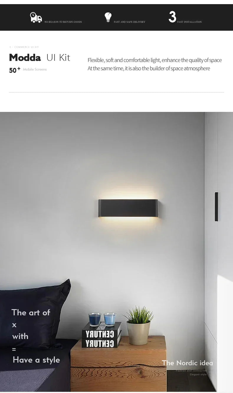 APHRODITE Ultra-Thin Aluminum LED Wall Lamp, Acrylic Shade