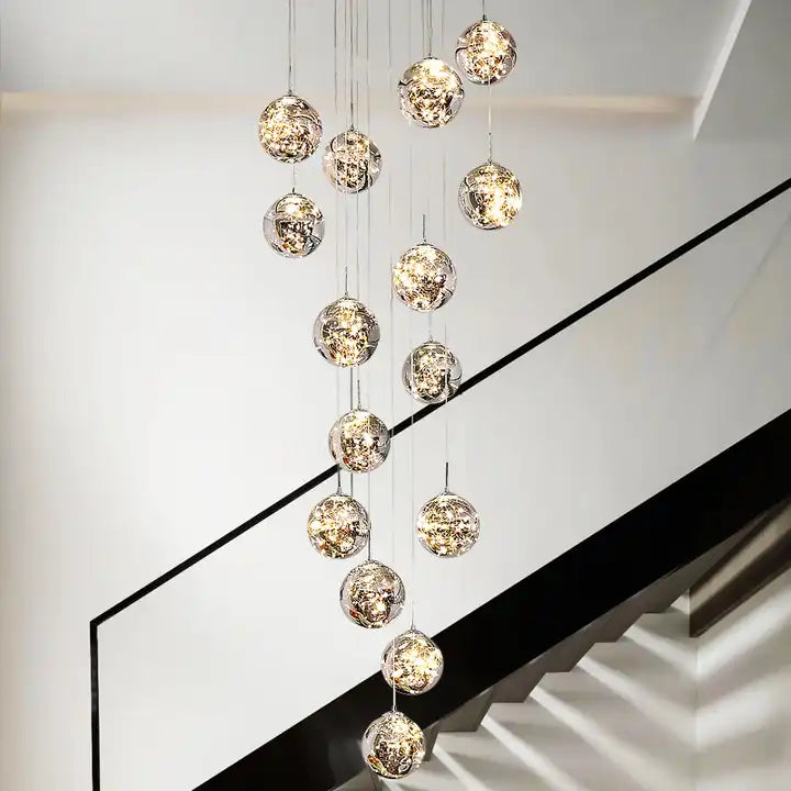 AstraLume Ceiling Chandelier — Bubble Glass LED Pendant