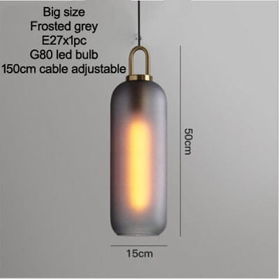 Nyra Cylindrical Pendant Light Fixture — Clear Glass Shade