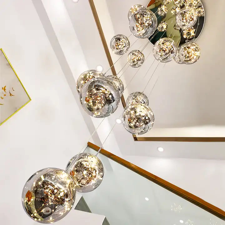 AstraLume Ceiling Chandelier — Bubble Glass LED Pendant